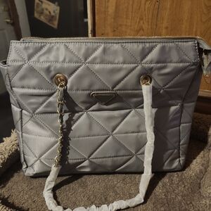 Elegant Gray Quilted Women's Bag